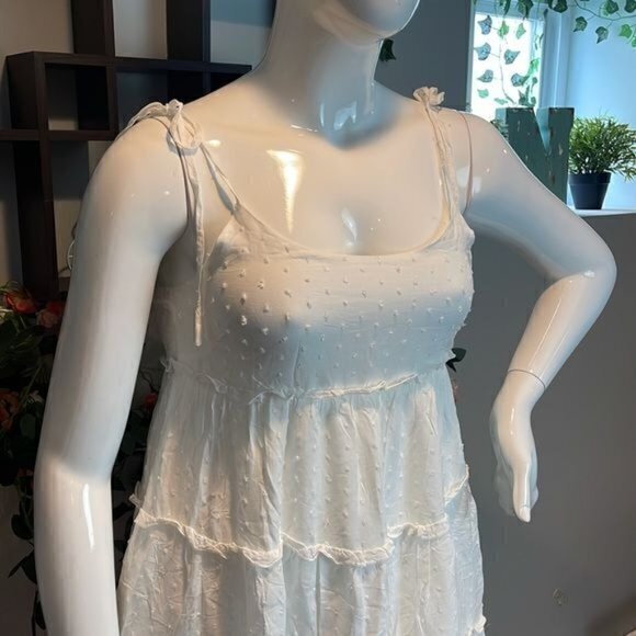 Cupshe Boho Swiss Dot Frill Trim Spaghetti Strap Cami Dress Size M - Picture 7 of 12